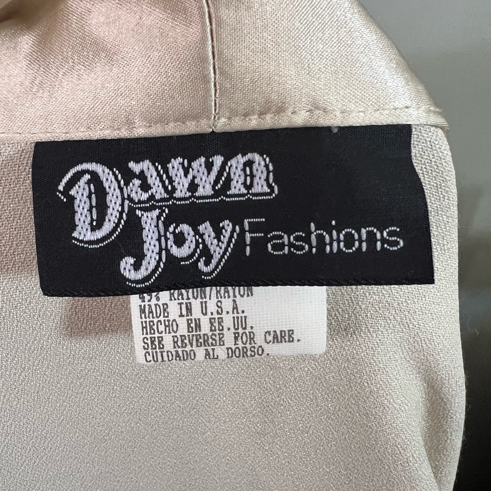 Vintage Dawn Joy Fashions Satin Trim Cover Up Blazer – Open Front – USA Made - Picture 7 of 13